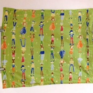 Pottery Barn happy children twin Duvet Cover &‎ Pillow Sham printed green unisex
